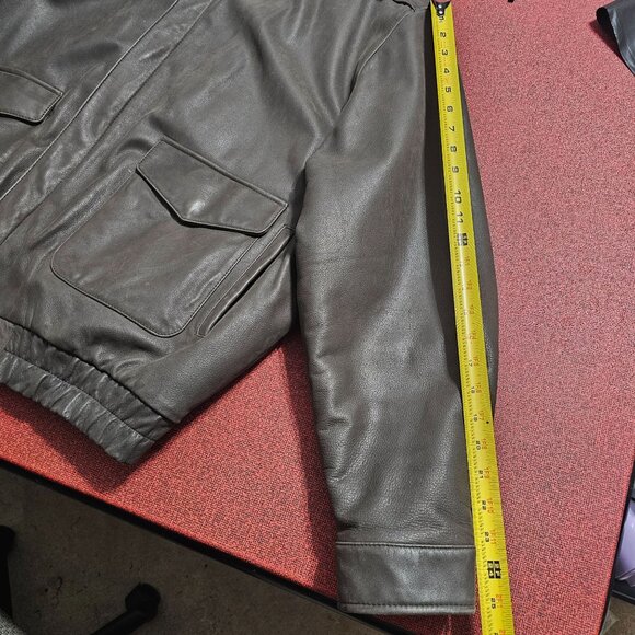 G-III Leather Bomber Jacket XXL Brown Full Zip Map Lining Aviator Pilot MA34112 - Picture 8 of 16